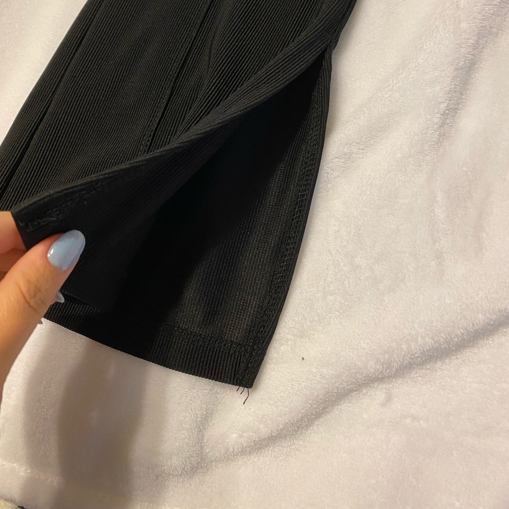 Black S Split Flared Stretch Pants - image 2